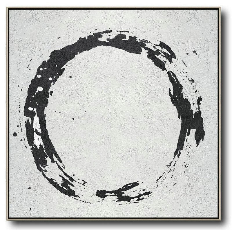 Extra Large 72" Acrylic Painting,Oversized Minimal Black And White Painting - Modern Wall Art